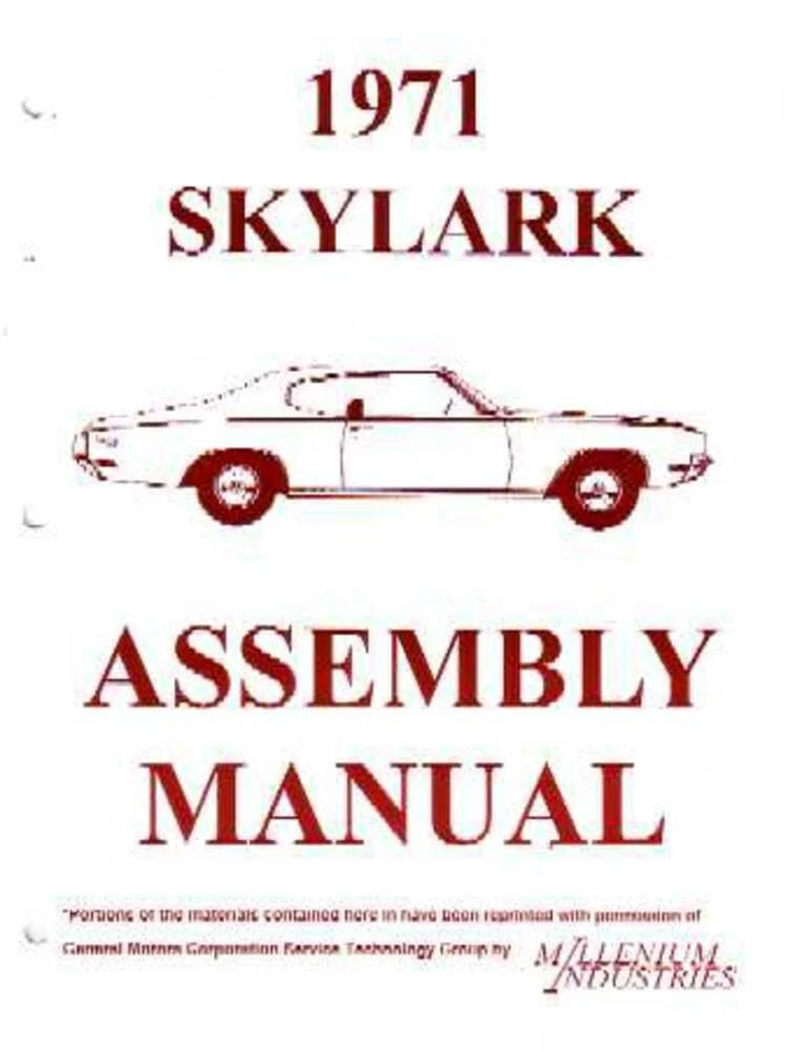 1971 Buick Skylark Assembly Manual Book Rebuild Instructions Illustrations OEM