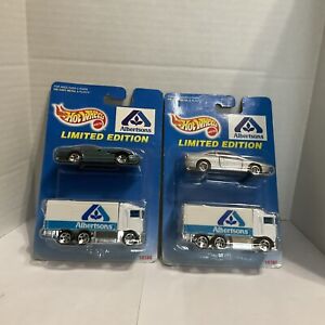 Hot Wheels Albertson Haulers Two Packs With Green Vette And Silver BMW