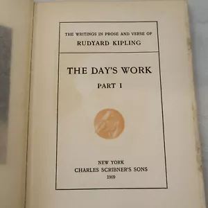 The Day's Work Part One Rudyard Kipling 1914 Hard Cover - Imagen 1 de 8