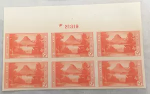# 764 Plate Block of 6 stamps Glacier National Park imperf 9 cent MNH NGAI - Picture 1 of 1