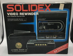 Rebobinador de video Solidex VHS con manual Ultimax 8000A negro ¡NUEVO EN CAJA!¡! - Imagen 1 de 2