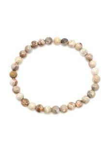 Natural Fossil Coral 7.3" 6.5mm Gemstone Bead Bracelet w/Stretch Cord - Picture 1 of 2