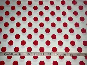 Beautiful Red Polka Dots on Cream Fabric 28"L x 44"W Last Piece - Picture 1 of 3