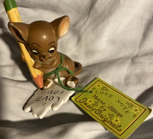Vintage Josef Originals Love Note Mouse Figurine - Mint With Tag Great Gift - Picture 1 of 2
