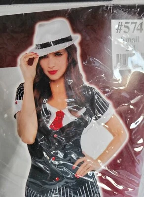 Disfraz de adulto Dressed to Kill años 20 pequeño 2-4 nuevo en paquete con accesorio adicional Foto 1 de 4