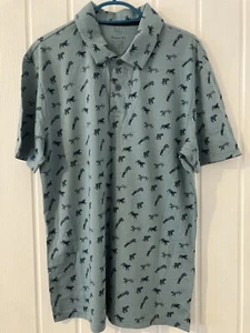 Camisa polo para hombre M&S azul con patrón tigre nueva con etiquetas - Imagen 1 de 5