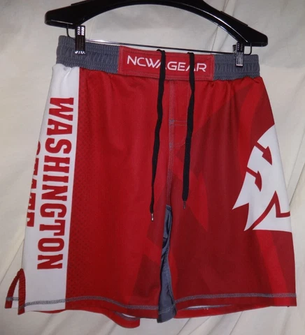 Washington State Cougars Team Issued Wrestling Shorts Trunks NCWA Sz L WSU Cover
