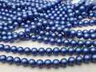 Paquet de 50 perles rondes en cristal Swarovski bleu foncé irisé 6 mm (5810)