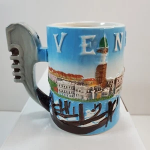 Taza de té de café pequeña de cerámica Venezia Venecia Italia góndola recuerdo en relieve - Imagen 1 de 6