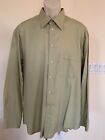 Lazo Mens Dressy Shirt Light Green Lime Color Button Down Long Sleeve Size 45 18