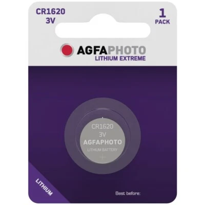 CR1620 3V Lithium Button Battery Coin Cell DL1620 - EXPIRY DATE 2028 AGFA PHOTO - Image 1 of 2