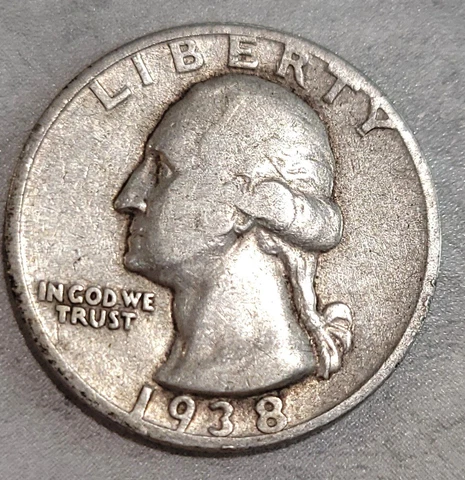 1938-S Washington Quarter, KEY-DATE, 90% PURE SILVER Cover