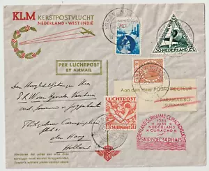 1934 OLANDA A PARAMARIBO SURINAME KLM COPERTURA VOLO & RITORNO ALL'AIA - Foto 1 di 2