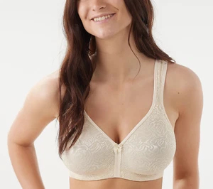 Breezies Wild Rose Support Wirefree Bra Champagne DD/E/48 New - Foto 1 di 1