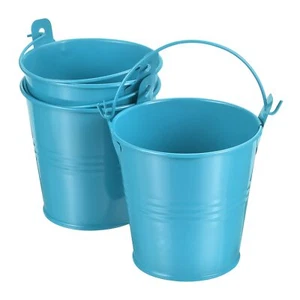 3 Pack Mini Metal Buckets 3" Succulent Planters Colorful Decorative Pails - Picture 1 of 7