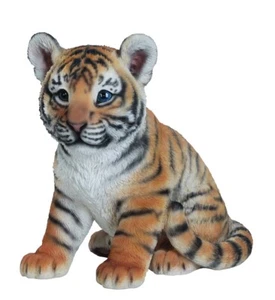 Vivid Arts Sitting Tiger Cub Highly Detailed Garden Decoration - Picture 1 of 3