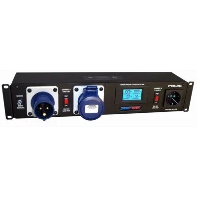 2U 16amp Rack Mount PDU with Power Monitor Pair of C-FORM Sockets Penn Elcom - Image 1 of 3