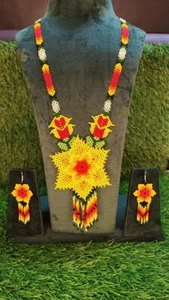 Collar Hecho a Mano Semilla Cuentas Boho Estilo Americano Nativo Cuentas Multi Hilo - Imagen 1 de 2