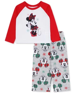 Kids 2 Pc Mickey & Minnie Mouse Holiday Pajama Set Size 10 $29 NWT - Picture 1 of 1