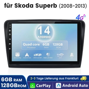 für Skoda Superb 2 ab 2008 Android 14 Autoradio 6+128GB Navi carplay 4G LTE 2Din - Bild 1 von 10