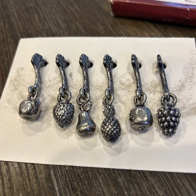 复古金属锡制饮料标记钩鸡尾酒葡萄酒饰品水果 1990 年代西班牙 — 第 1/4 张图片