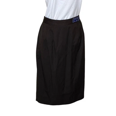 Falda lápiz Karen Scott marrón plisada forrada hasta la rodilla dobladillo trasero abertura 12P nueva con etiquetas Foto 1 de 3