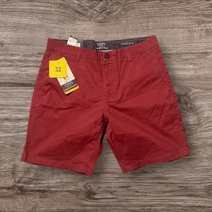 CHAPS coastland wash stretch 32 waist 9" inseam Flat Front Shorts - Picture 1 of 8