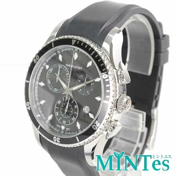 Orologio Uomo HAMILTON Jazzmaster Chrono H375120 Quarzo Nero Argento SS Gomma - Immagine 1 di 4