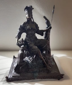 Selten! Antike schwere antike Stammeskönigin Krieger Bronzeskulptur #178 - Bild 1 von 24