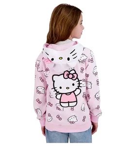 New $54 DISNEY Character HELLO KITTY Girls French Terry Hoodie Jacket Size: 6/7 - Picture 1 of 4