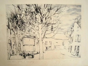 Grafica artistica Saint-Germain Bageux André Jacquemin (1904-1992) acquaforte 1948 - Foto 1 di 3