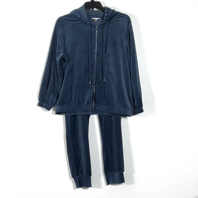 Кабель калибра 2 изделия комплект бархата куртка с капюшоном Jogger брюки Sz 1 X бирюзовый Loungewear - Изображение 1 из 4