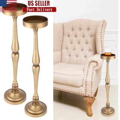 Elegant Space Saving Metal Drink Tables Set Decorative End Tables Small Spaces - Image 1 of 4