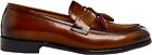 Mens Polished Leather Rolled Cigar Tassel Loafers Classic Handmade Slip on Shoes