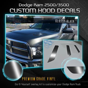 Hood Vent Decal Insert For 2010-2018 Dodge RAM 2500 3500 HD Glossy Gloss Finish - Picture 1 of 16