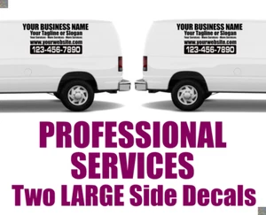 2x Large Any Professional Service Business Company Van Vinyl Decal Sign Sticker2 - Picture 1 of 9