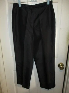 Larry Levine Sport Womens Dressy Pants Black Zip Dress Capri Faux Silk 10 - Picture 1 of 11