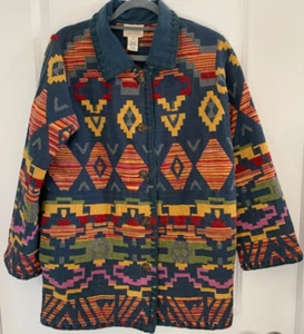 Cedar Canyon Clothing Company 100% Cotton Southwestern Button Up Jacket Size M - Picture 1 of 9