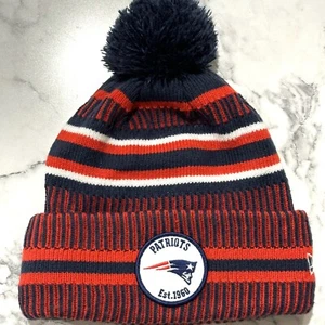 New England Patriots NFL New Era Sideline Winter Beanie Pom Hat Knit/Flannel - Picture 1 of 6