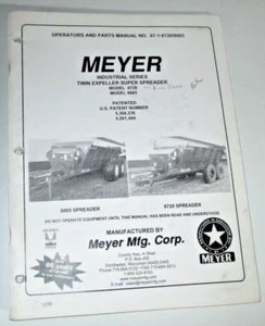 Meyer 8720 8865 Manure Spreader Operators & Parts Manual 12-06 ORIGINAL! - Picture 1 of 3