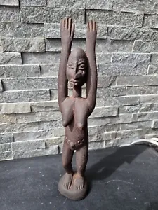 Wooden Sculpture African Statue Carved Woman Figurine from Africa Character - Picture 1 of 16