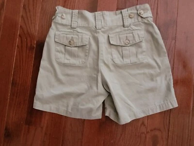 Pantalones Cortos Para Mujer Riders Informales 10M Caqui Botón Delantero con Bolsillos 100% Algodón Foto 1 de 3