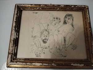 375 PABLO PICASSO: LITHOGRAPHIE EROTISCHER DRUCK - SATIRE - ORIGINAL 60er Jahre - Bild 1 von 4