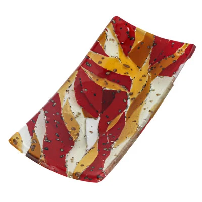 Murano Glass Plate Red Rectangle Millefiori Murrina Venice 20cm x 12cm - Image 1 of 4