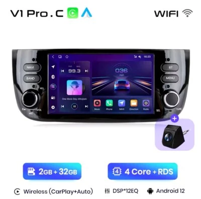 Autoradio FIAT punto evo 2010-2015 CarPlay AndroidAuto Wireless+Retro - Immagine 1 di 4