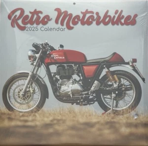 2025 Square Wall Calendar - RETRO MOTORBIKES - Picture 1 of 2
