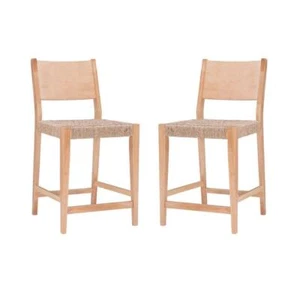 Powell Company Counter Stool 24" Seat Height W/Woven Rope Seats Natural Set of 2 - Picture 1 of 9