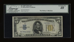 DBR 1934-A $5 Silver North Africa Fr. 2307 Legacy XF-40 Serial K57894725A - Picture 1 of 2