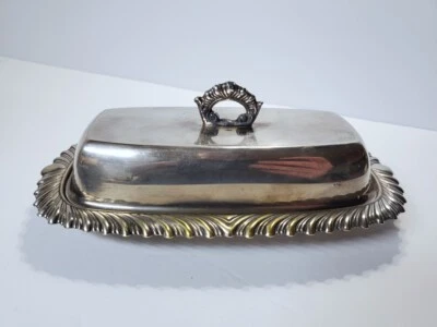 LANCASTER SILVER CO. de colección Plato de mantequilla cubierto de 7,5" de largo Foto 1 de 4
