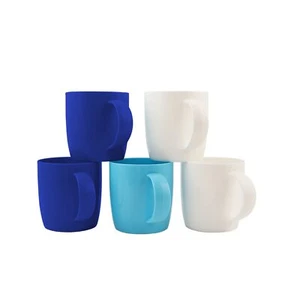 Reusable Plastic Drinking Cup With Handle Bpa Free Microwave & Dishwasher Safe F - Picture 1 of 7